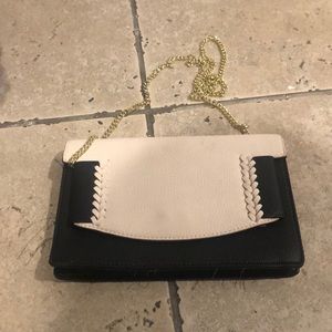 Beige and black purse